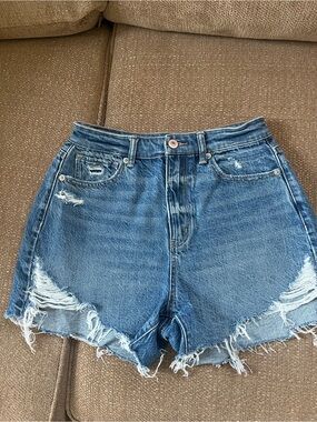 American Eagle Outfitters Distressed Blue Denim Cutoff Shorts